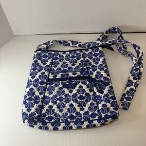 Vera Bradley Hipster/Crossbody In Cobalt Tile Blue Floral Retired